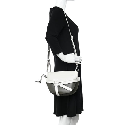 Loewe Calfskin Small Gate Crossbody Bag Khaki Green Soft White 2 of 10