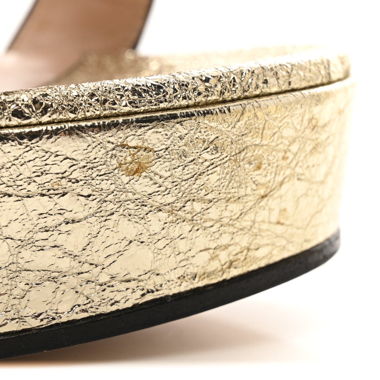 Galassia GG Marmont Ankle Wrap 30/115mm Platform Sandals 36.5 Platino
