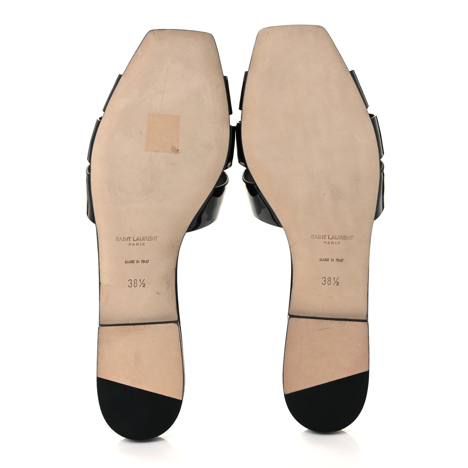 Saint Laurent Patent Tribute 05 Slide Sandals 38.5 Black 5 of 7