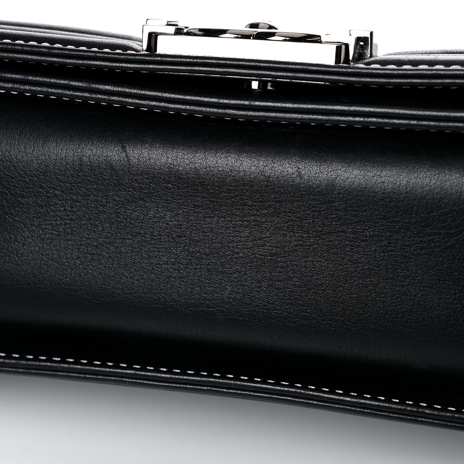 Chanel Metallic Goatskin Calfskin Medium Boy Flap Silver Black 13 of 15