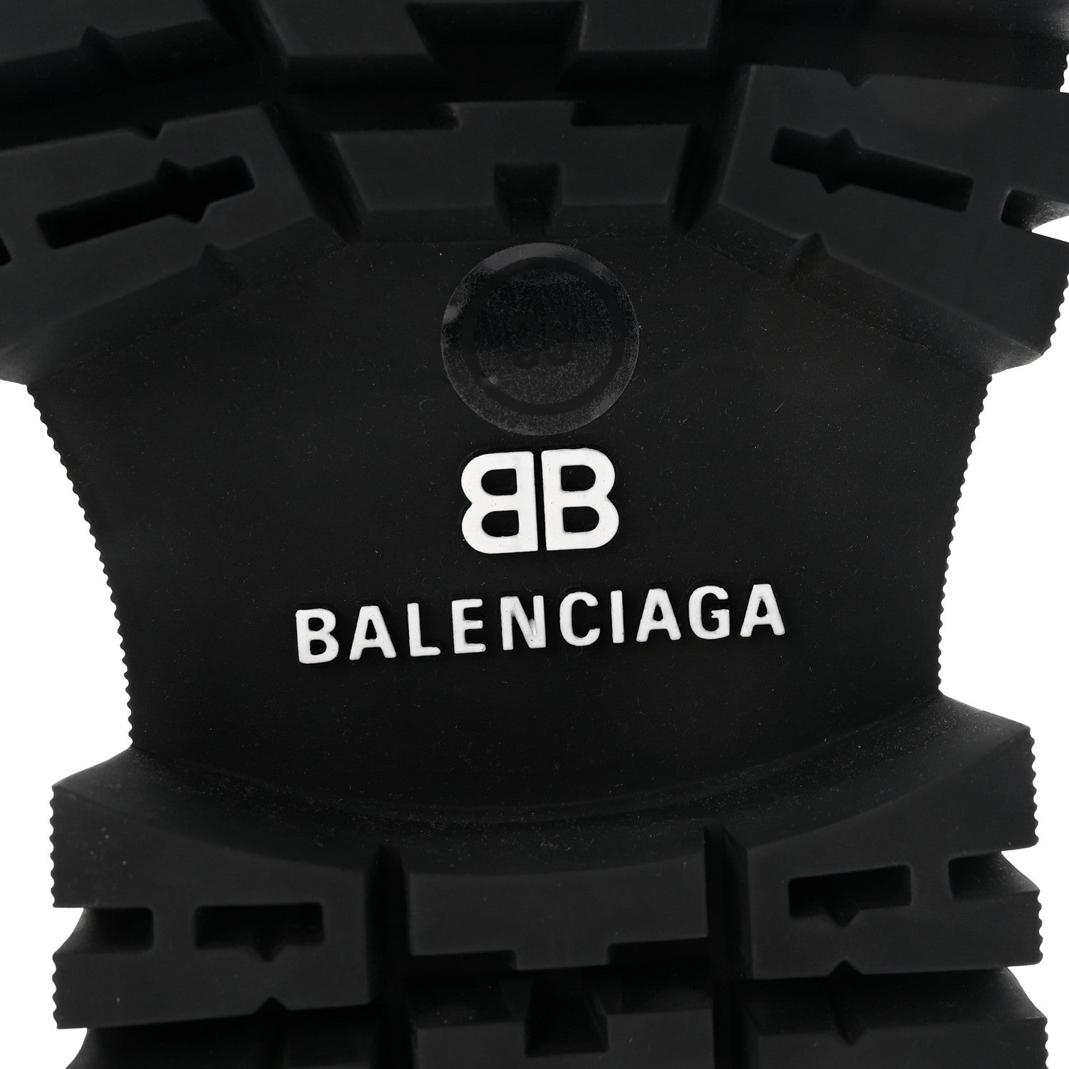 Balenciaga Jive Smooth Calfskin Logo Embossed Womens Tractor 20mm
