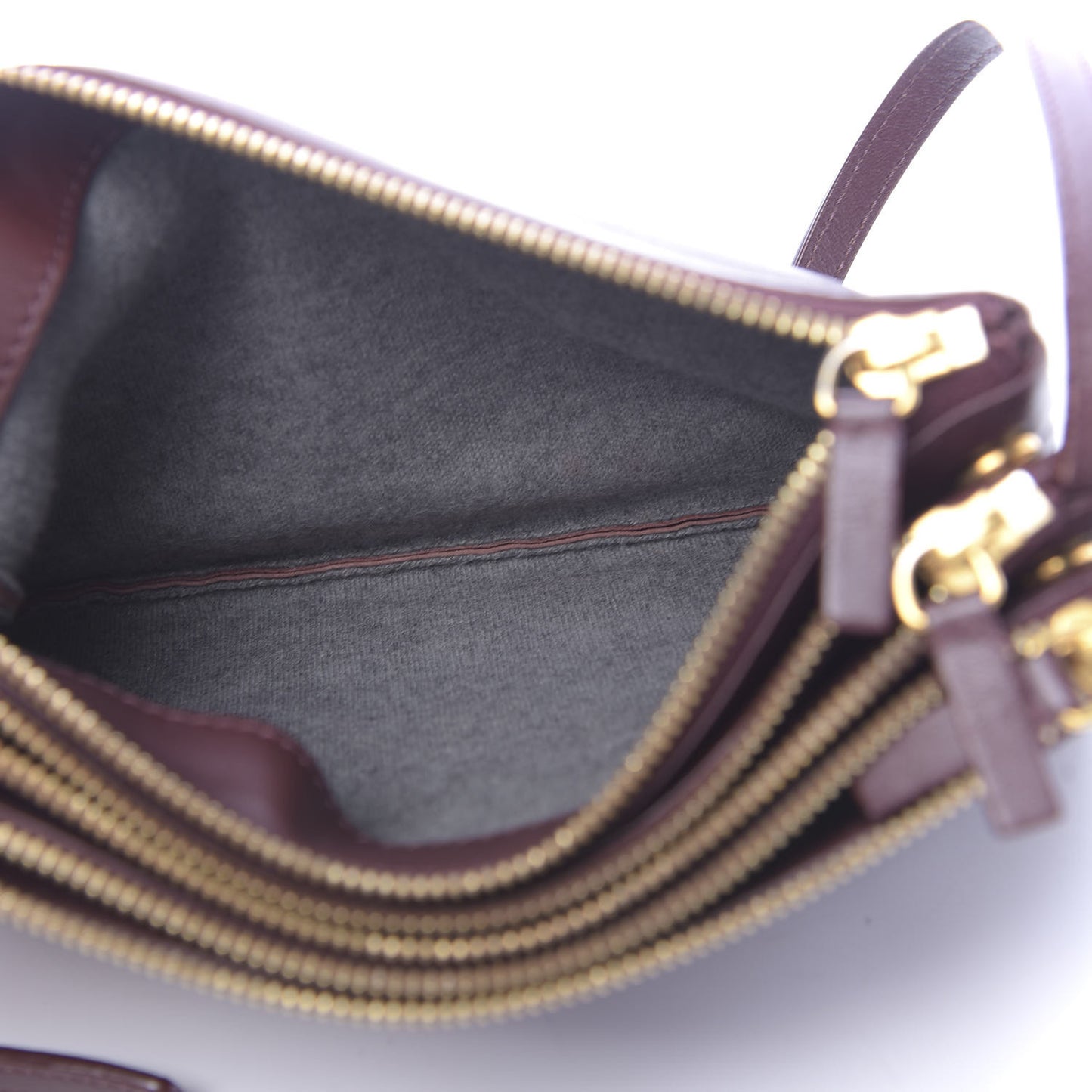 Smooth Lambskin Small Trio Crossbody Bag Burgundy