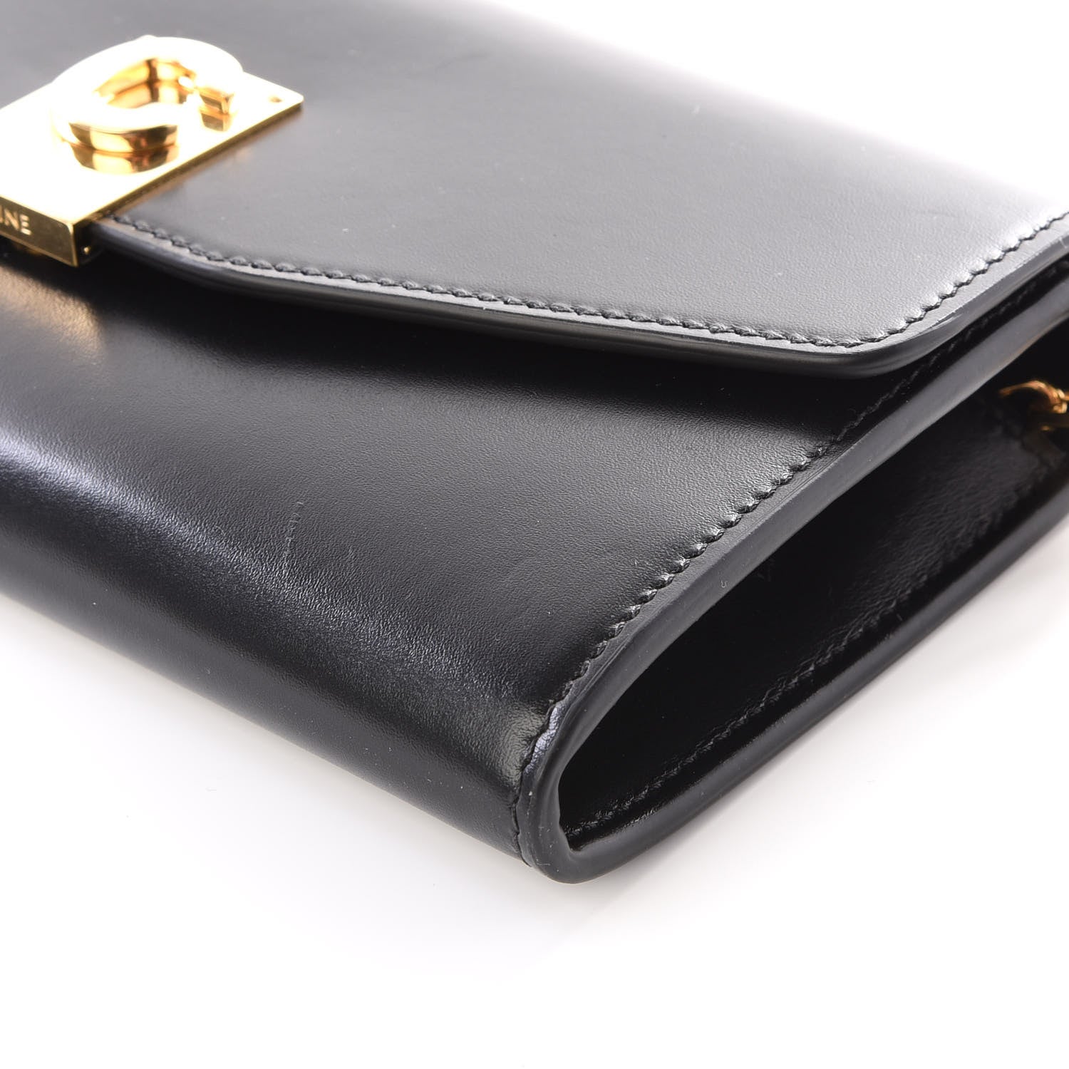 Celine Calfskin C Wallet On Chain Bag Black 6 of 12
