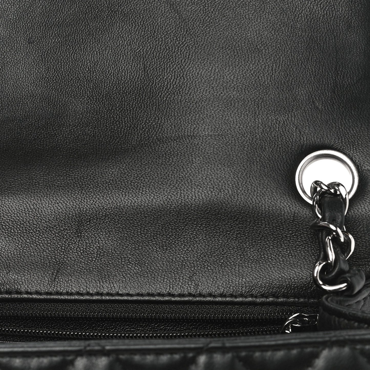 Lambskin Quilted Mini Square Flap Black