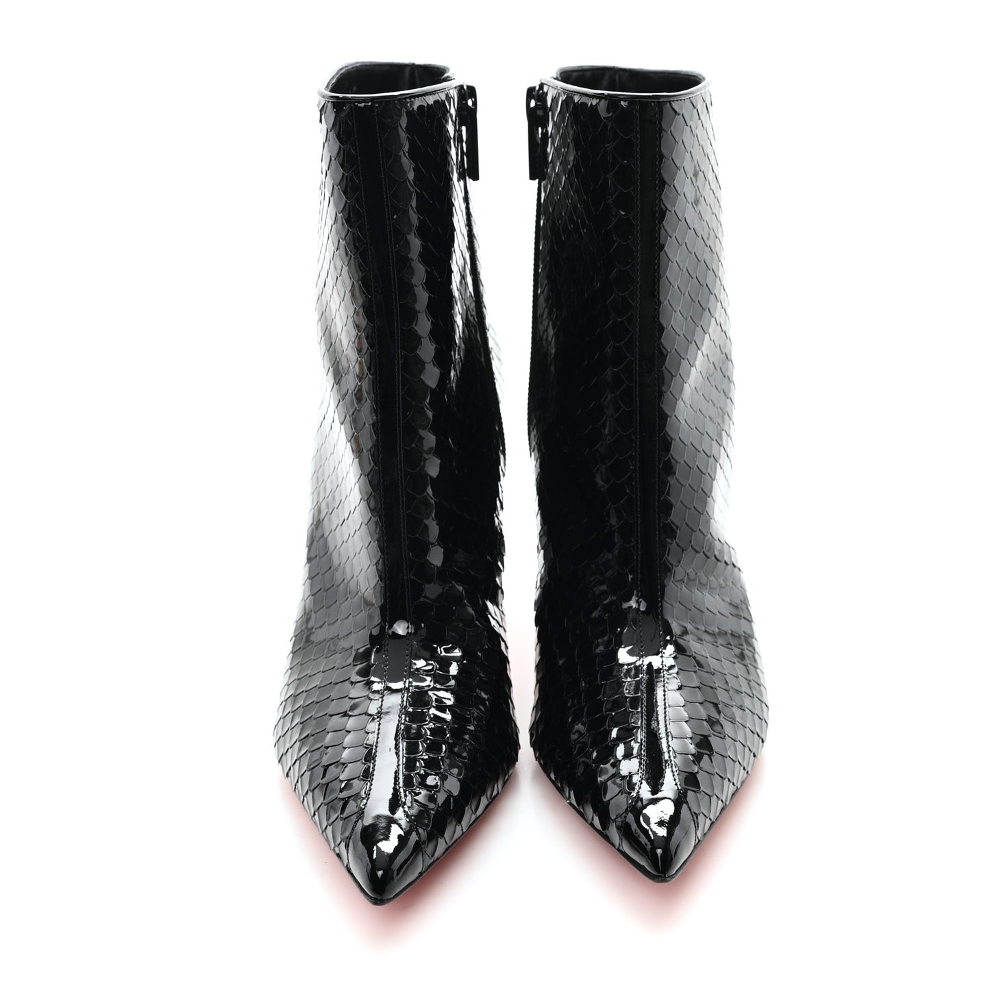 Patent Calfskin Snakeskin Embossed So Kate Booty 85 Ankle Boots 37.5 Black