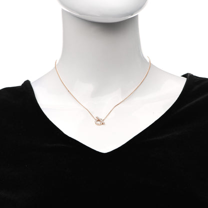 Hermes 18K Rose Gold Diamond Finesse Pendant Necklace 2 of 5