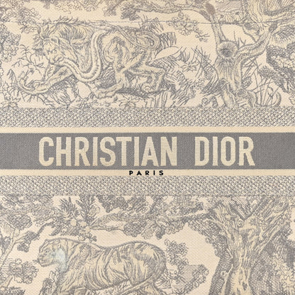 Christian Dior Canvas Embroidered Large Dioriviera Toile De Jouy Book Tote Gray 9 of 22