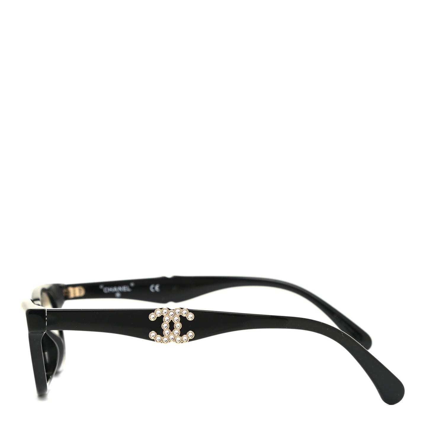 Acetate Square Crystal CC Sunglasses S2264 Black