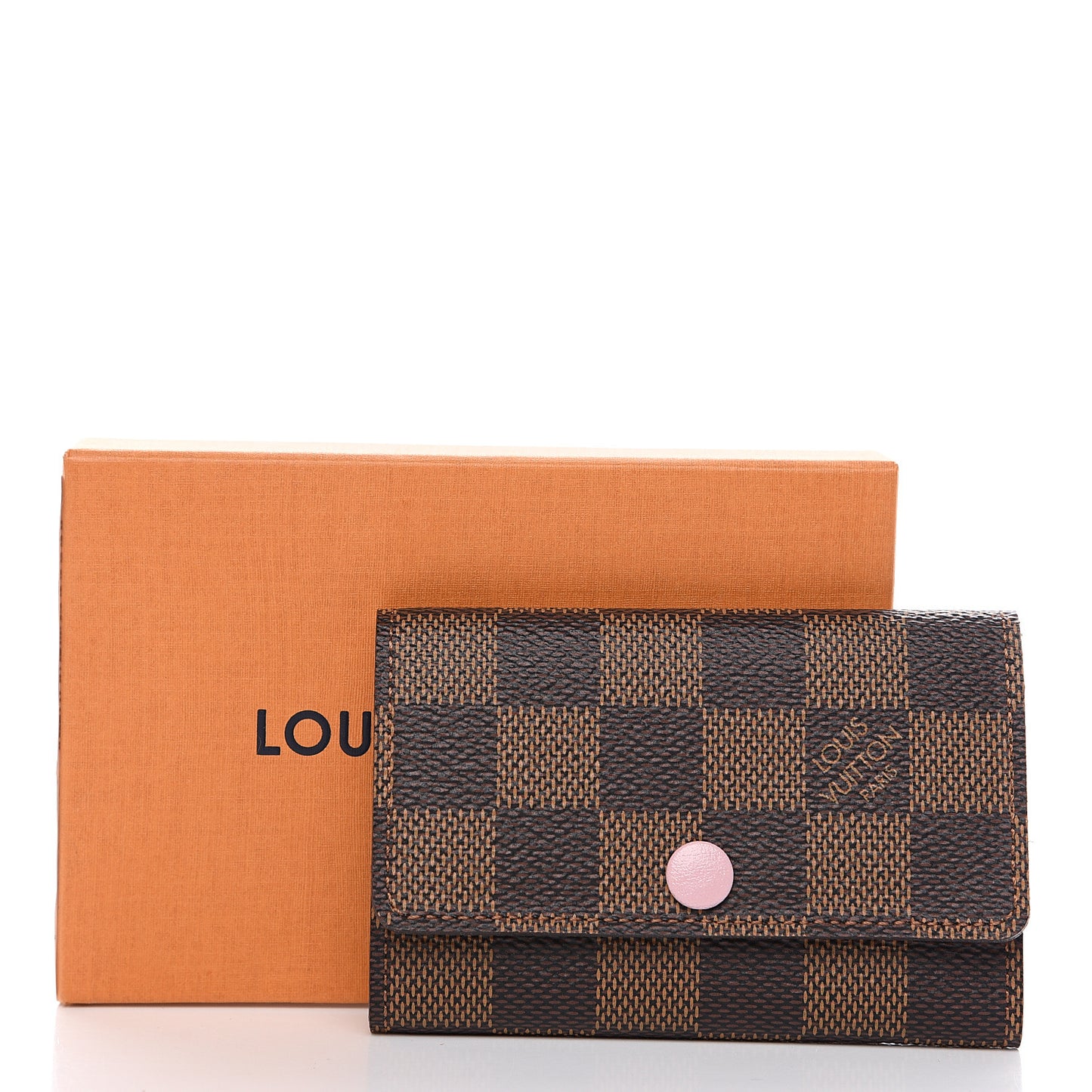 Damier Ebene Multicles 6 Key Holder Rose Ballerine
