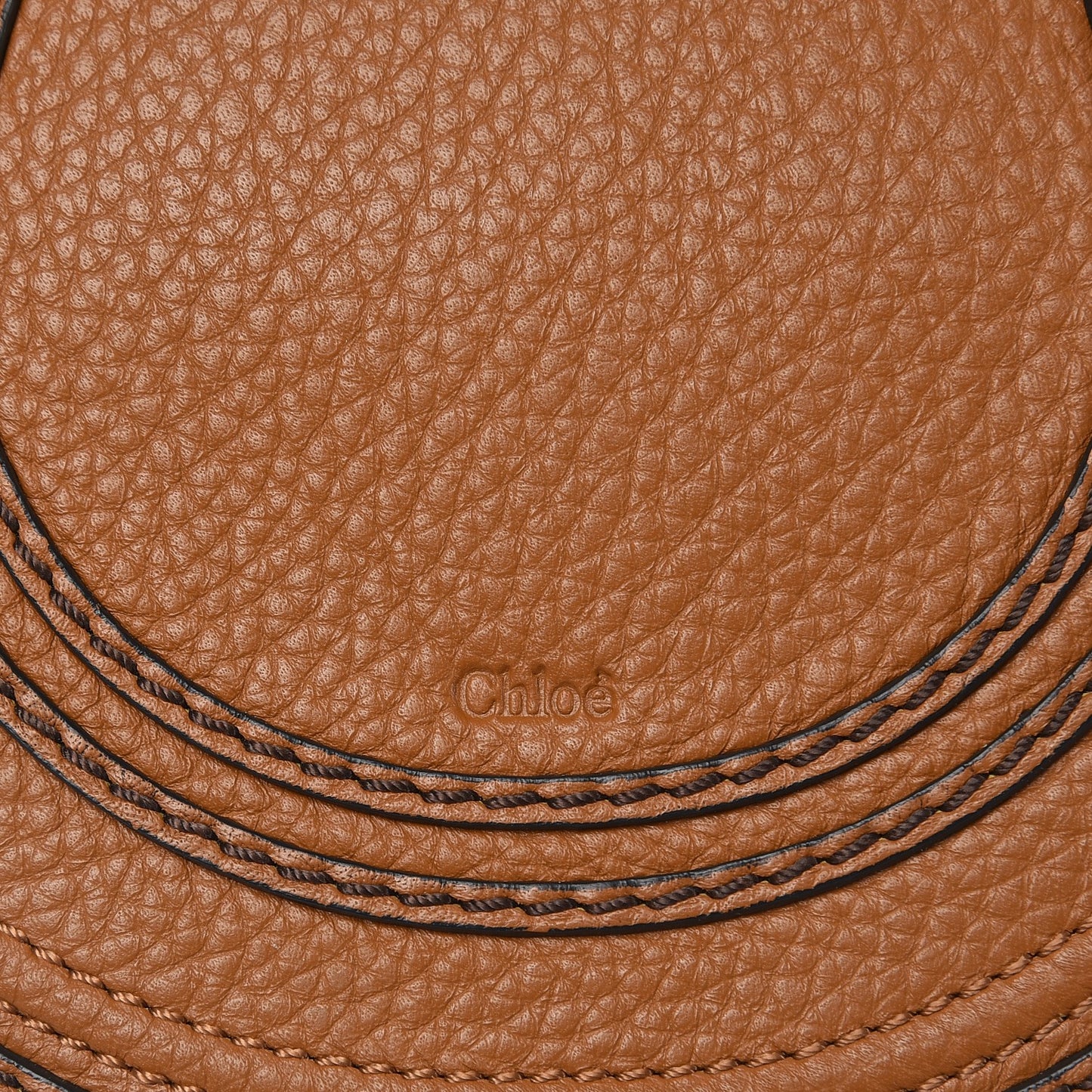 Calfskin Mini Marcie Round Crossbody Bag Mustard Brown