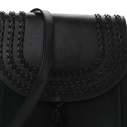 Chloe Calfskin Braided Small Hudson Shoulder Bag Black 9 of 9