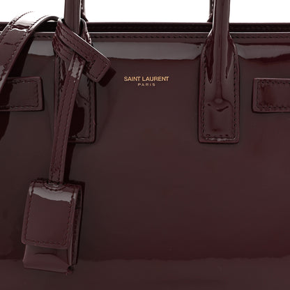 Saint Laurent Patent Nano Sac de Jour Dark Red Wine 7 of 9