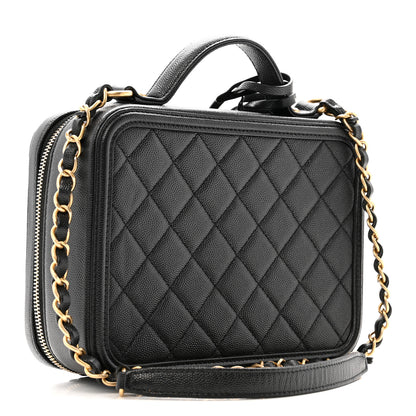 Chanel Caviar Quilted Medium CC Filigree Vanity Case Black 3 of 14