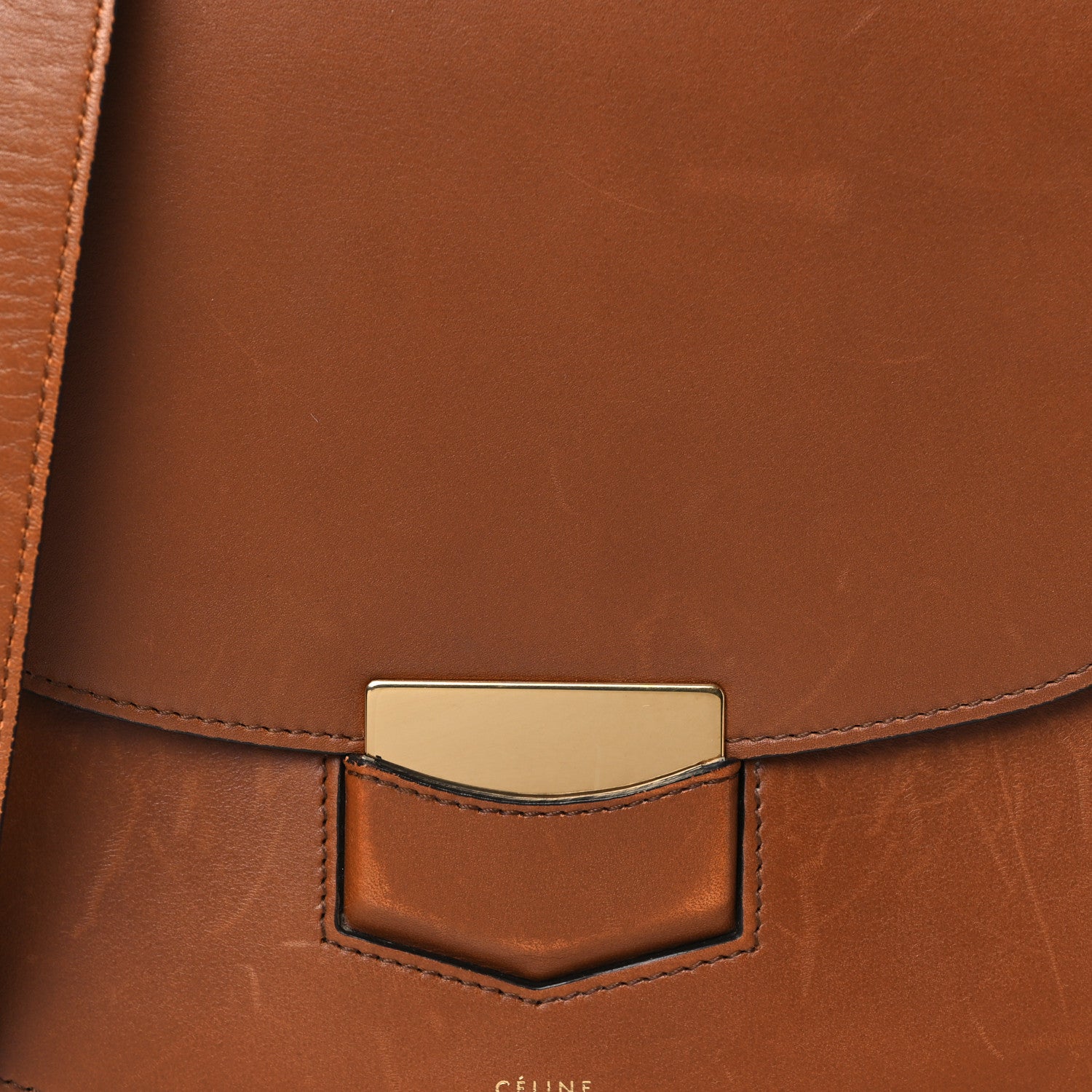 Celine Supersoft Calfskin Medium Trotteur Caramel 7 of 12