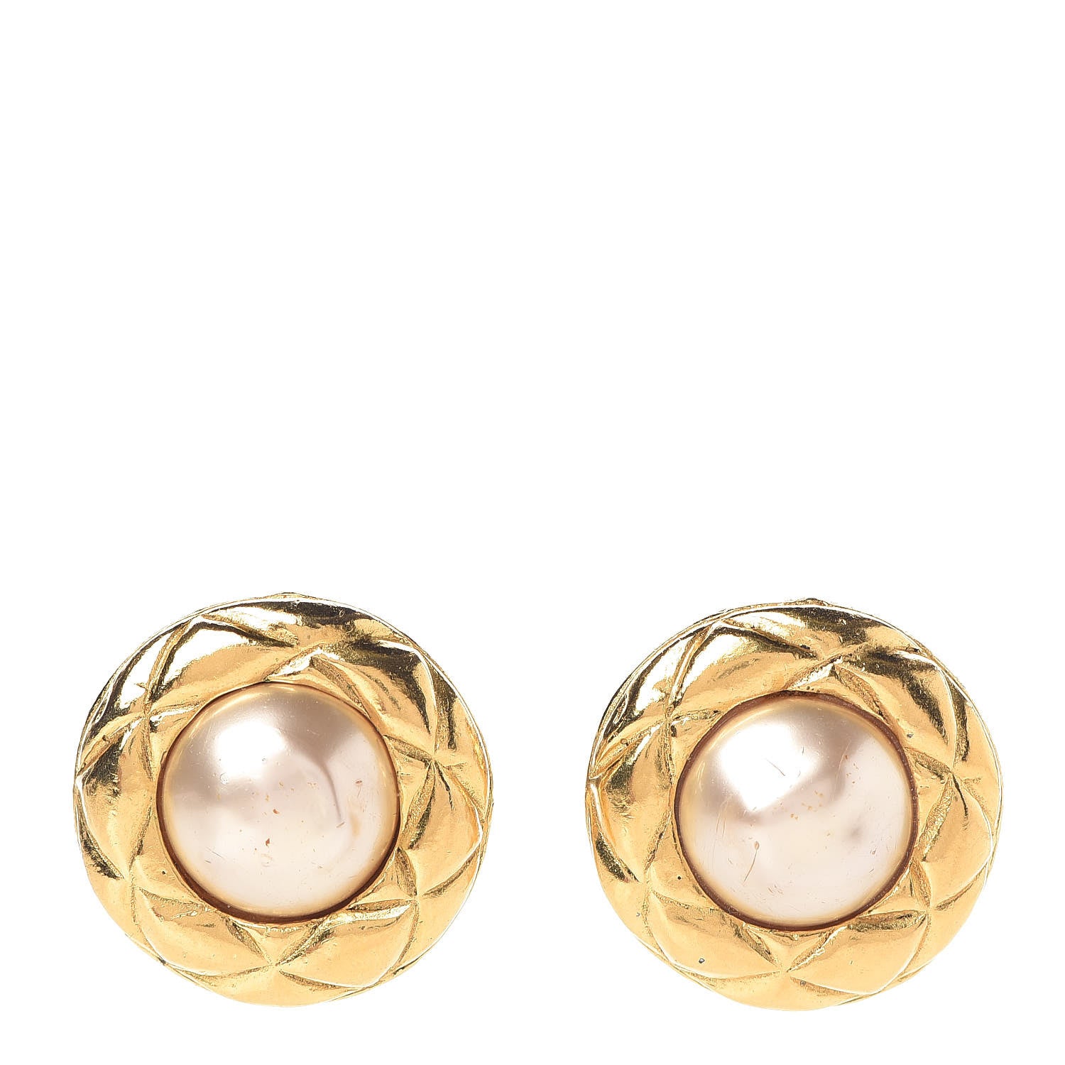 Chanel Pearl Clip On Earrings Gold 1 of 7