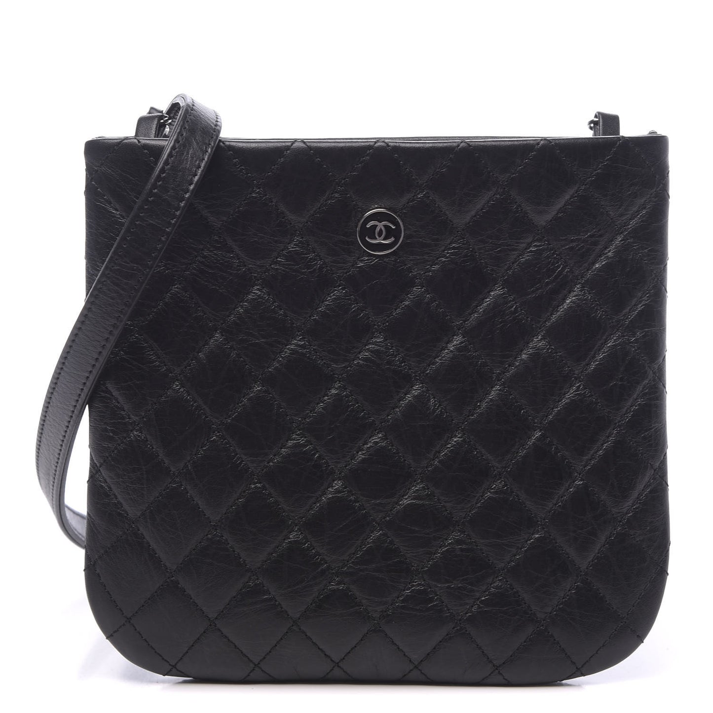 Calfskin Quilted Crossbody Bag Black