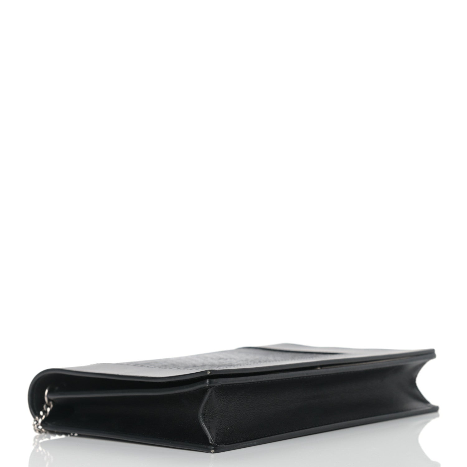 Celine Lizard Smooth Lambskin Frame Evening Chain Clutch Black 3 of 10