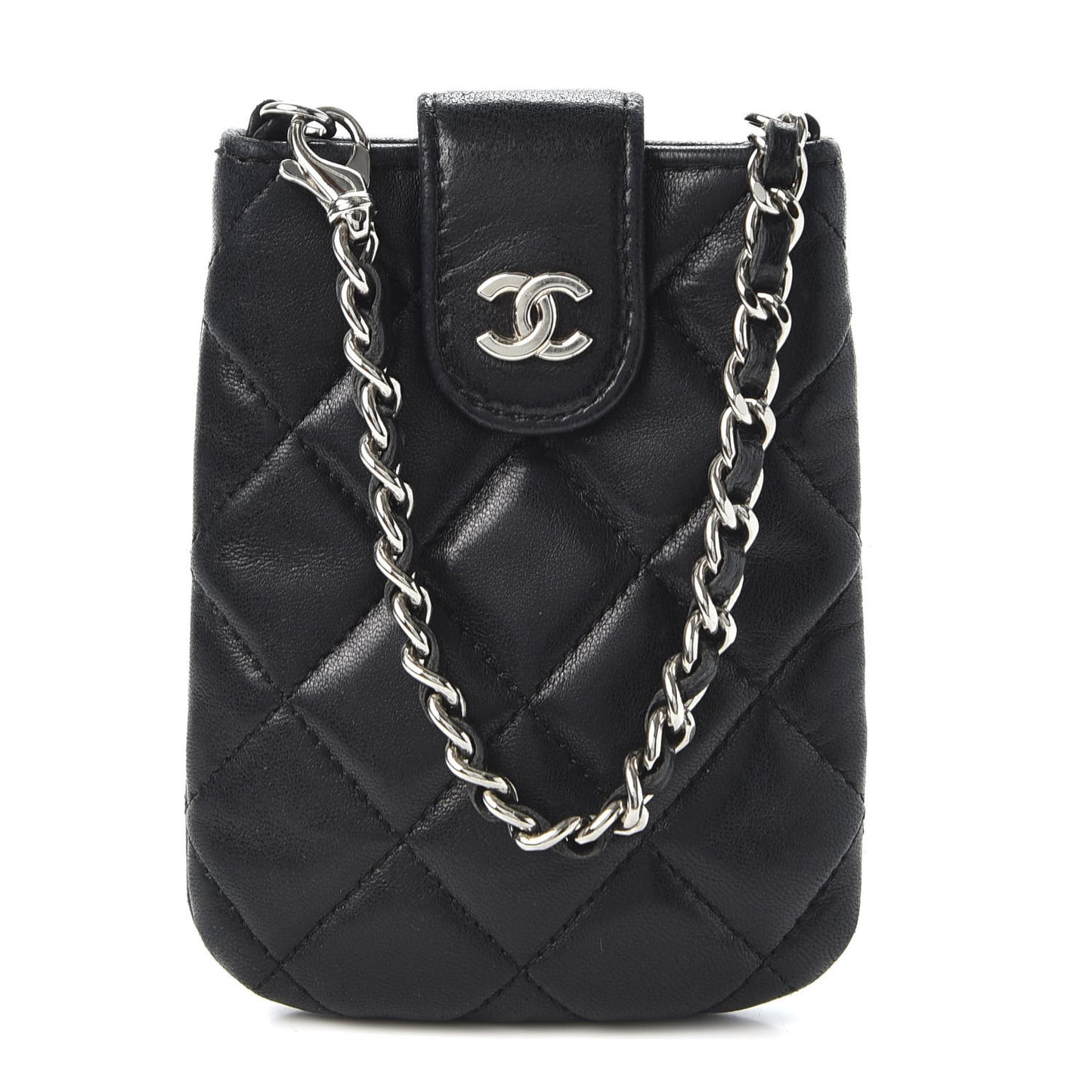 Lambskin Quilted Phone Case Black