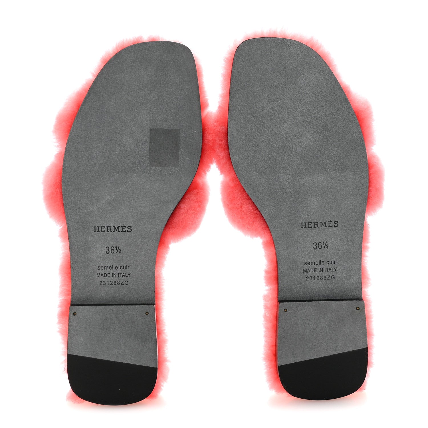 Hermes Woolskin Oran Sandals 36.5 Rose Du Desert 6 of 9