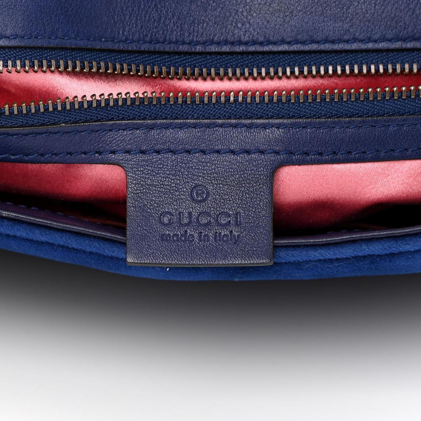 Velvet Matelasse Medium GG Marmont Shoulder Bag Cobalt Blue