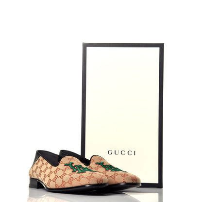 Gucci X MLB GG Monogram LA Dodgers Embroidered Mens Loafers 8.5 Beige Ruggine Black 8 of 8