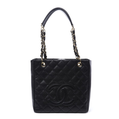 Chanel Caviar Quilted Petit Shopping Tote PST Black 1 of 10