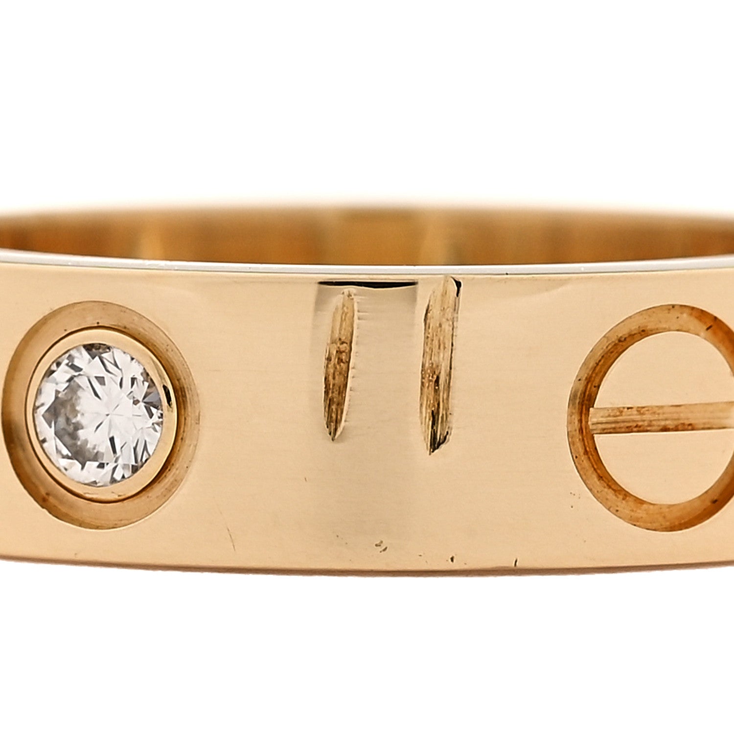 Cartier 18K Yellow Gold 3 Diamond 5.5mm LOVE Ring 54 7 5 of 7