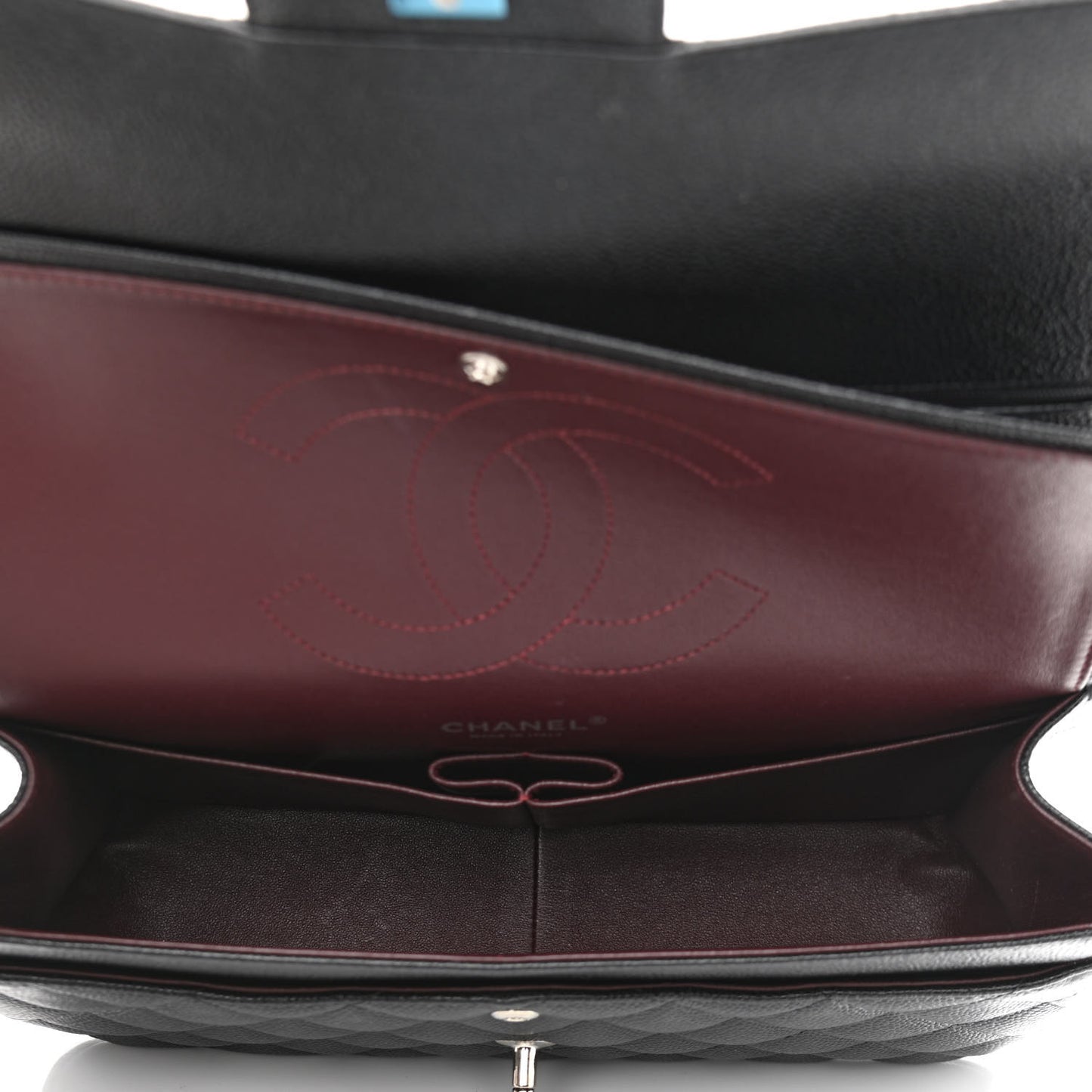 Caviar Quilted Jumbo Double Flap Black