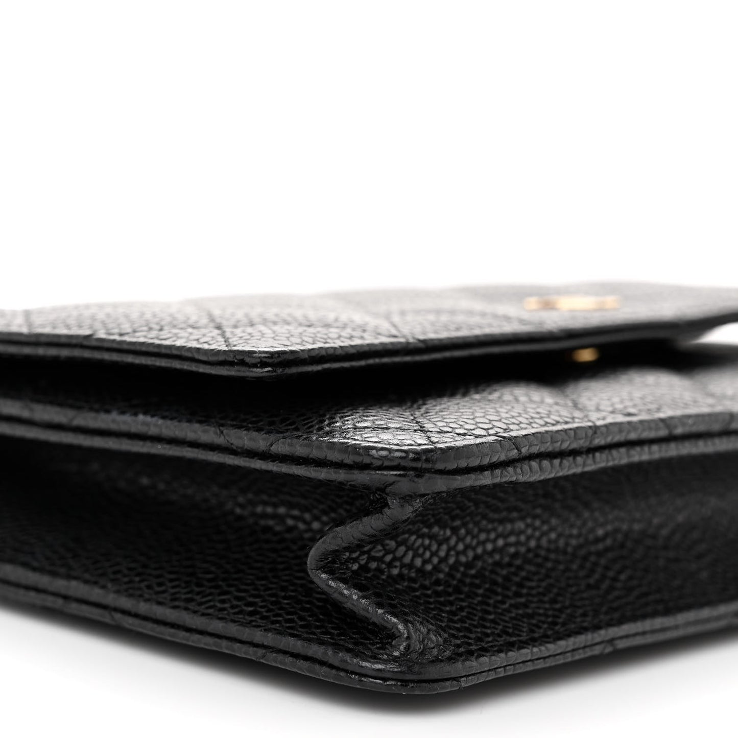 Caviar Quilted Wallet on Chain WOC Black