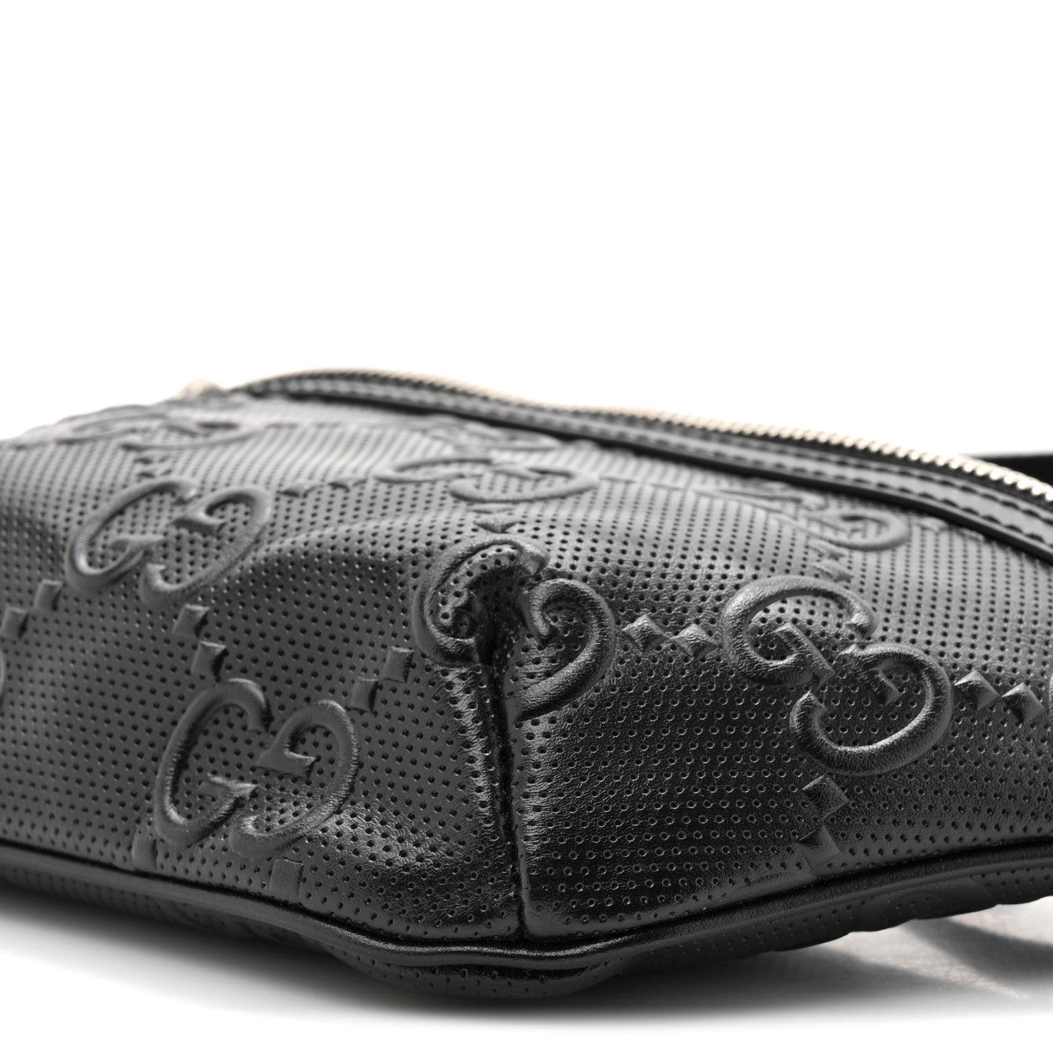Gucci Calfskin GG Tennis Embossed Belt Bag Black 9 of 10
