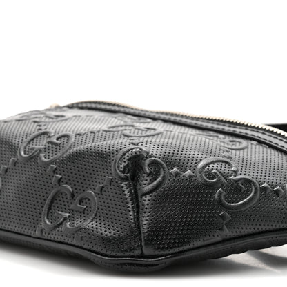 Gucci Calfskin GG Tennis Embossed Belt Bag Black 9 of 10