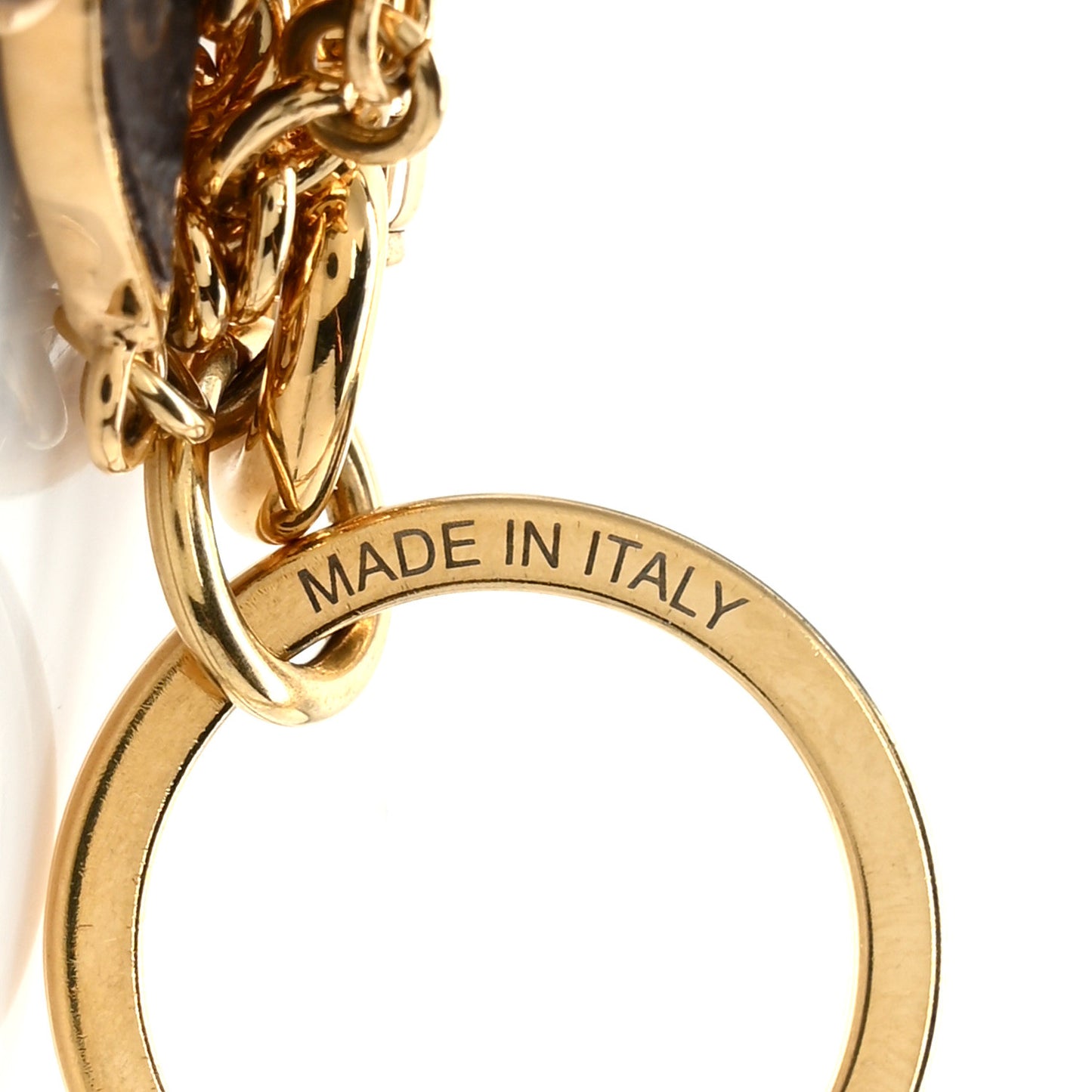 Metal Monogram Epi Spring Street Bag Charm Key Holder Gold