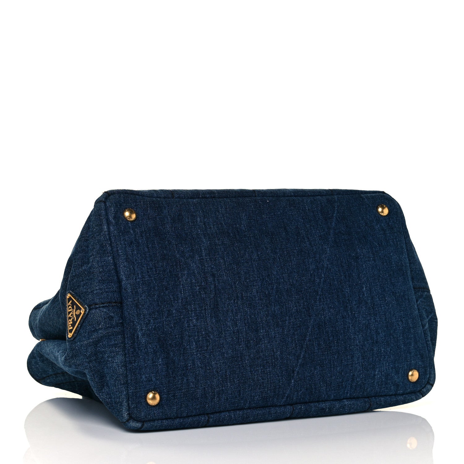 Prada Denim Logo Tote Bleu 3 of 8