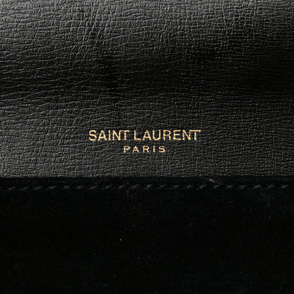 Saint Laurent Smooth Calfskin Suede Medium Bellechasse Black Dark Green 6 of 12