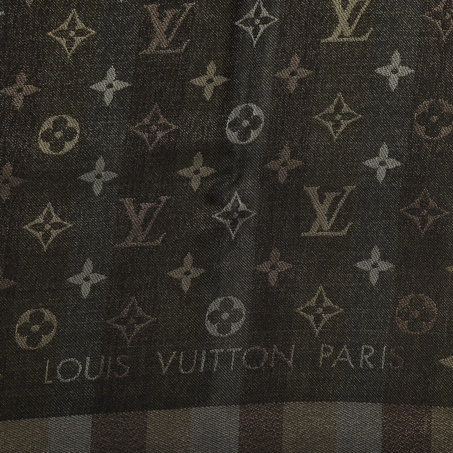 Silk Lurex Wool So Shine Monogram Shawl Black
