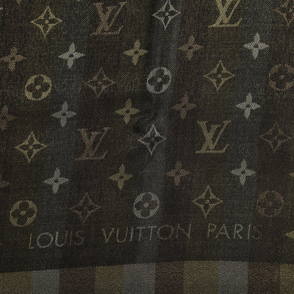 Louis Vuitton Silk Lurex Wool So Shine Monogram Shawl Black 2 of 3