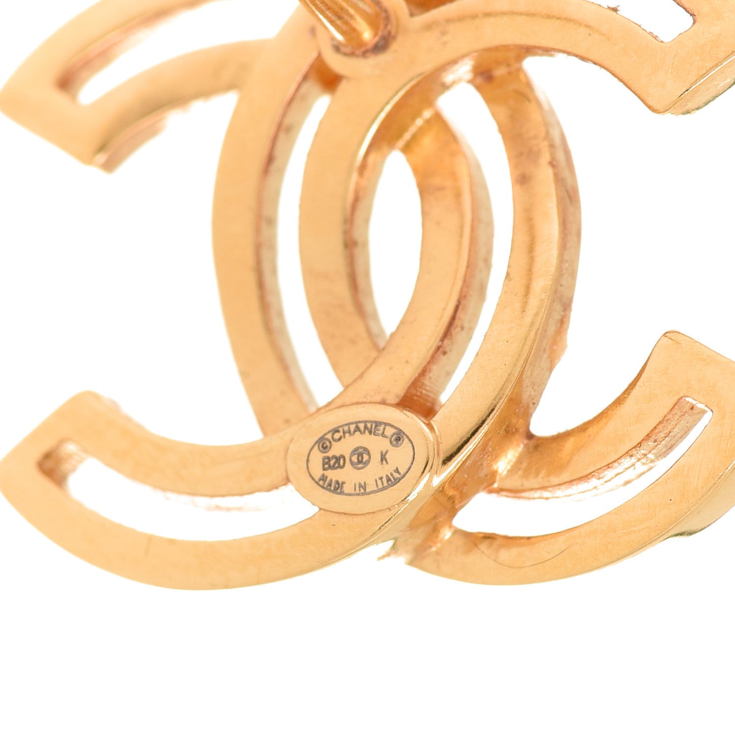 Metal Obazine CC Earrings Gold