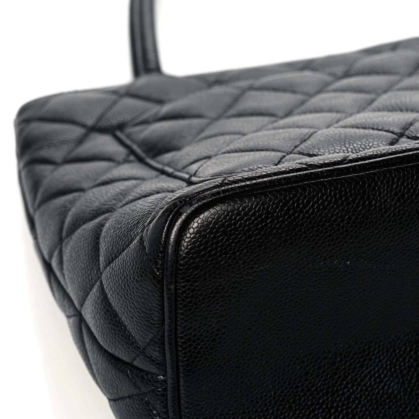 Caviar Quilted Medallion Tote Black