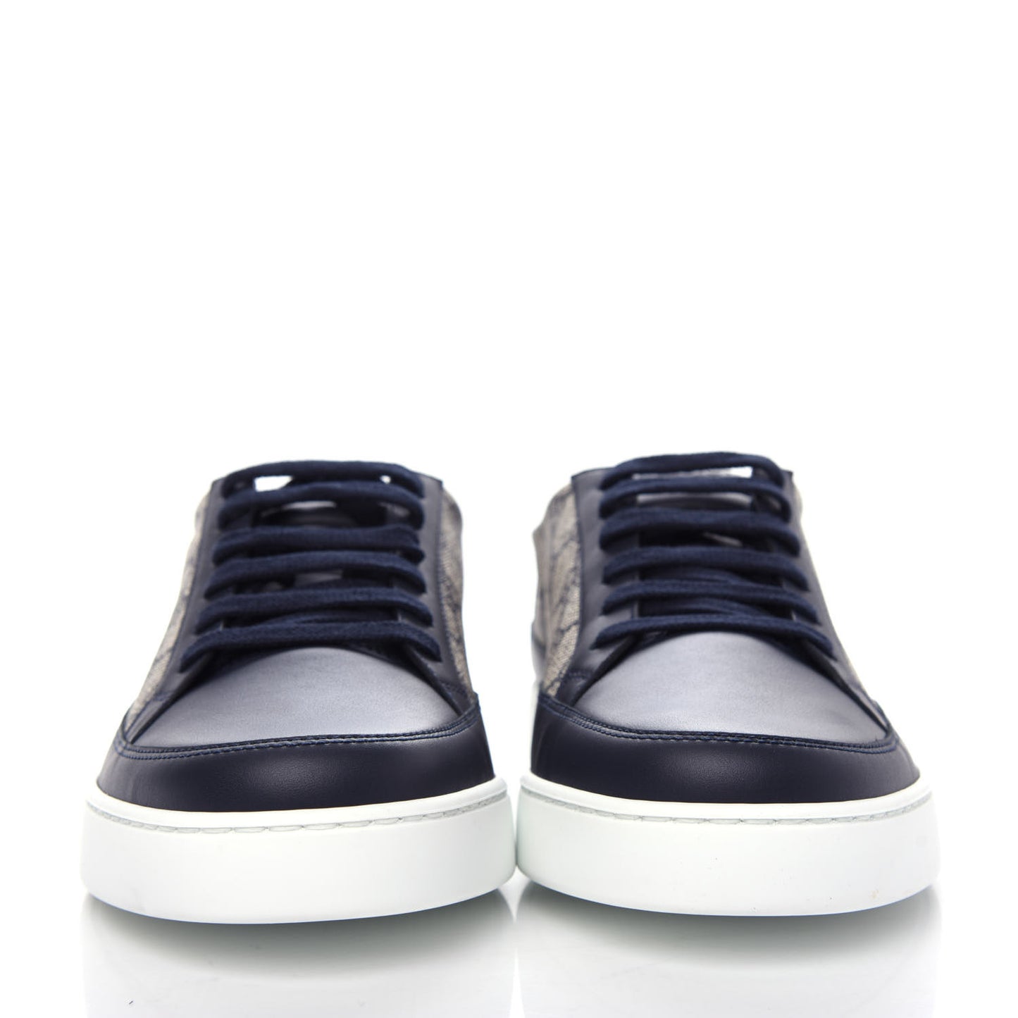 GG Supreme Monogram Calfskin Mens Low Top Sneakers 9.5 Blue Beige