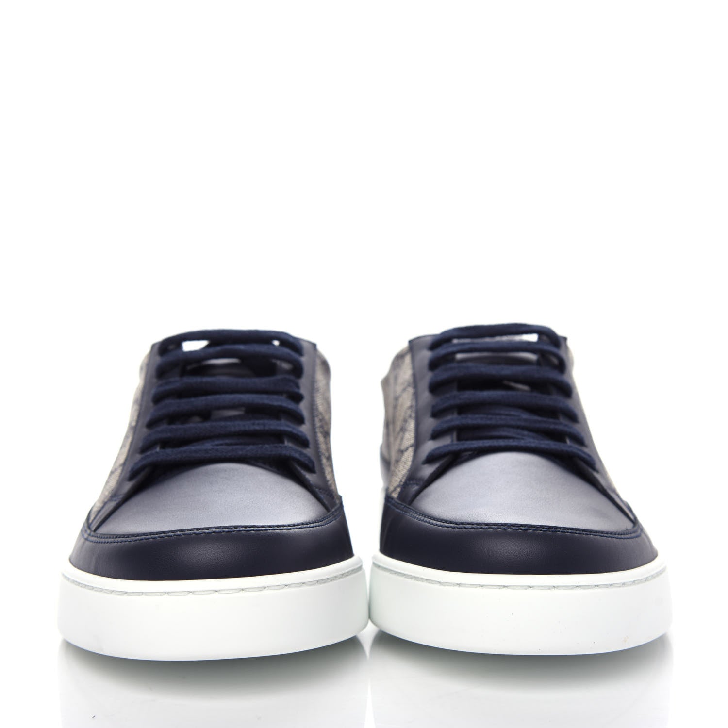 Gucci GG Supreme Monogram Calfskin Mens Low Top Sneakers 9.5 Blue Beige 2 of 11