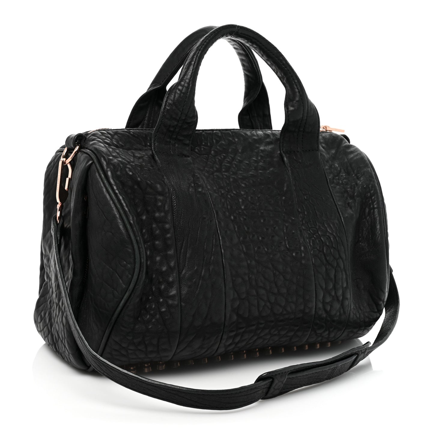 Pebbled Lambskin Rockie Black Rose Gold Hardware