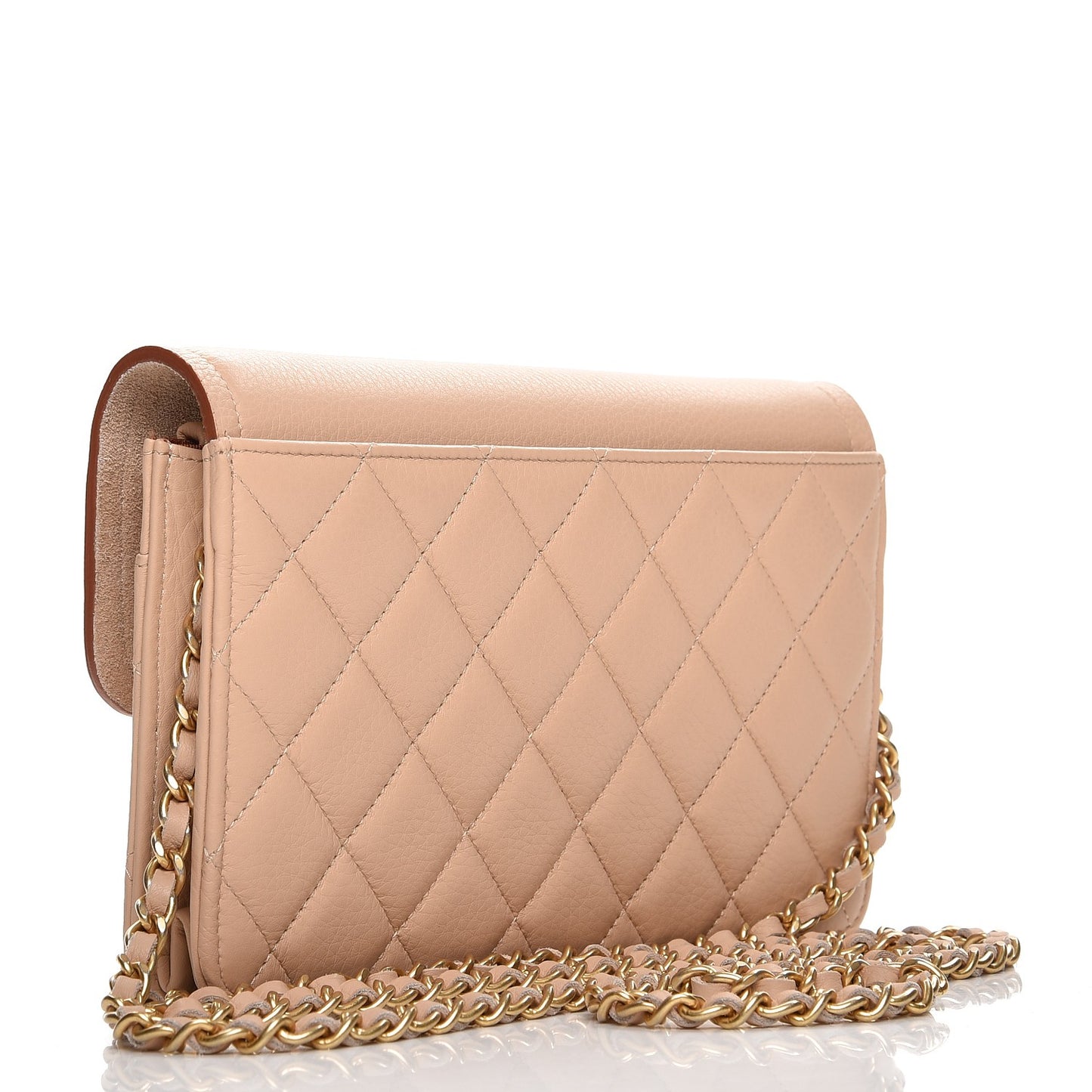 Calfskin Quilted Archi Chic Wallet On Chain WOC Beige