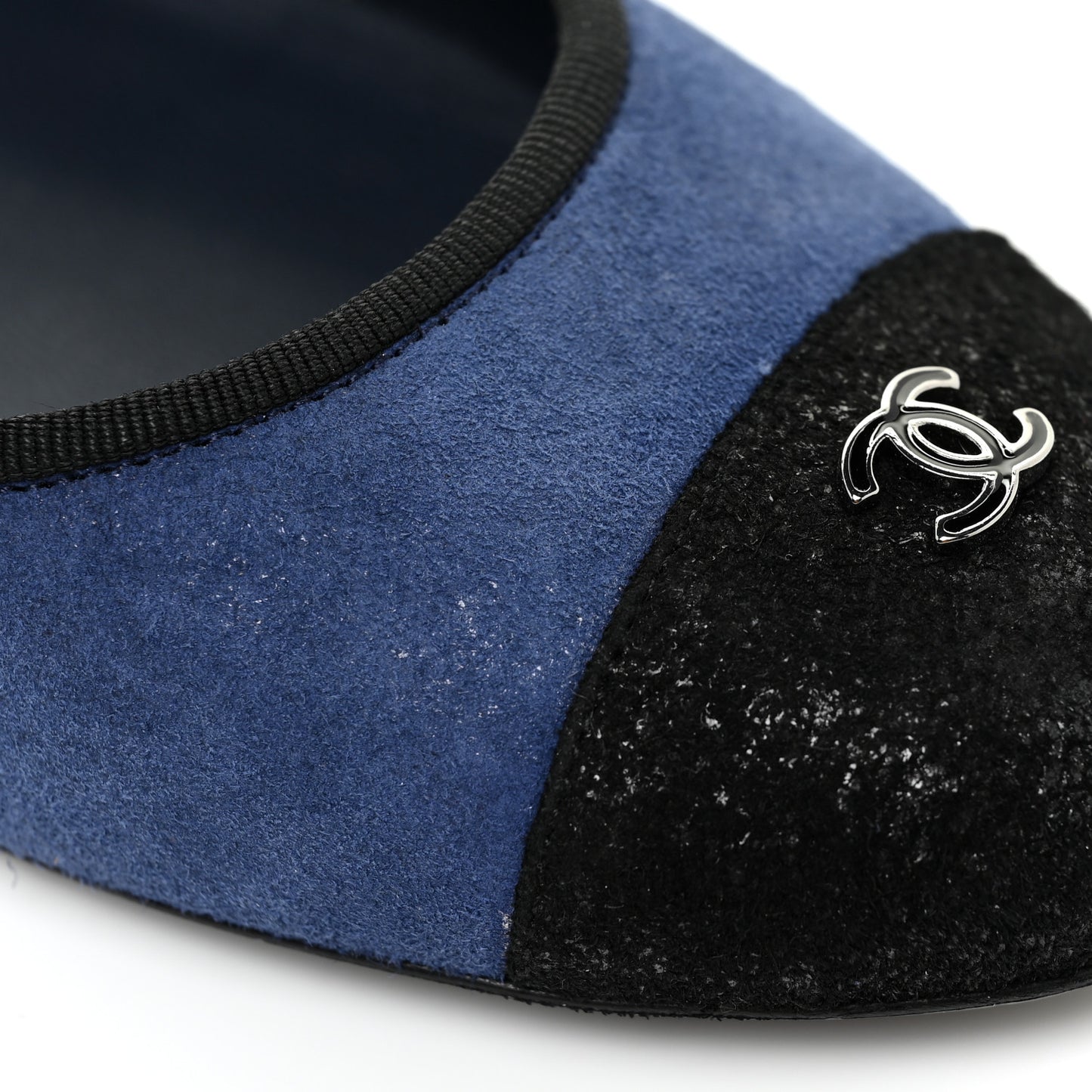 Suede Cap Toe CC Ballerina Flats 37 Blue Black