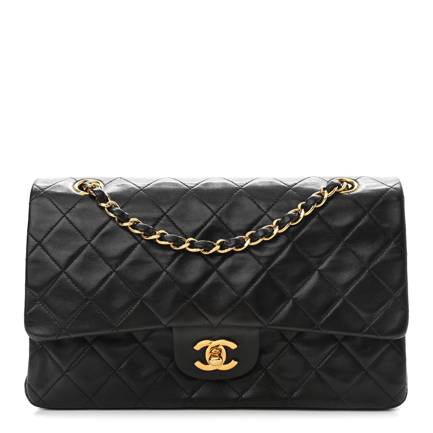Chanel Lambskin Quilted Medium Double Flap Black 1 of 13