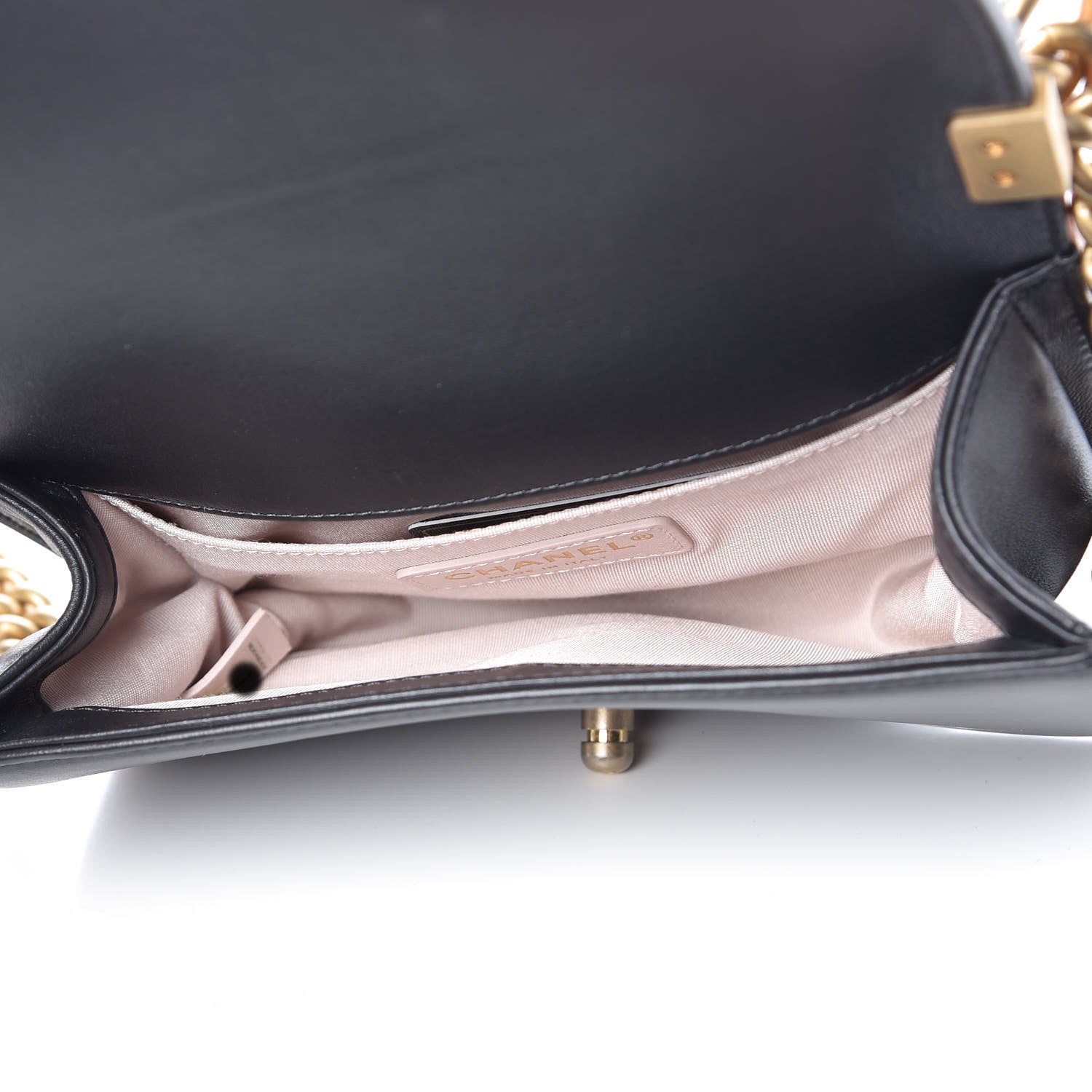 Chanel Lambskin Suede Patchwork Small Act I Camellia Boy Flap Charcoal Brown Pink 5 of 15