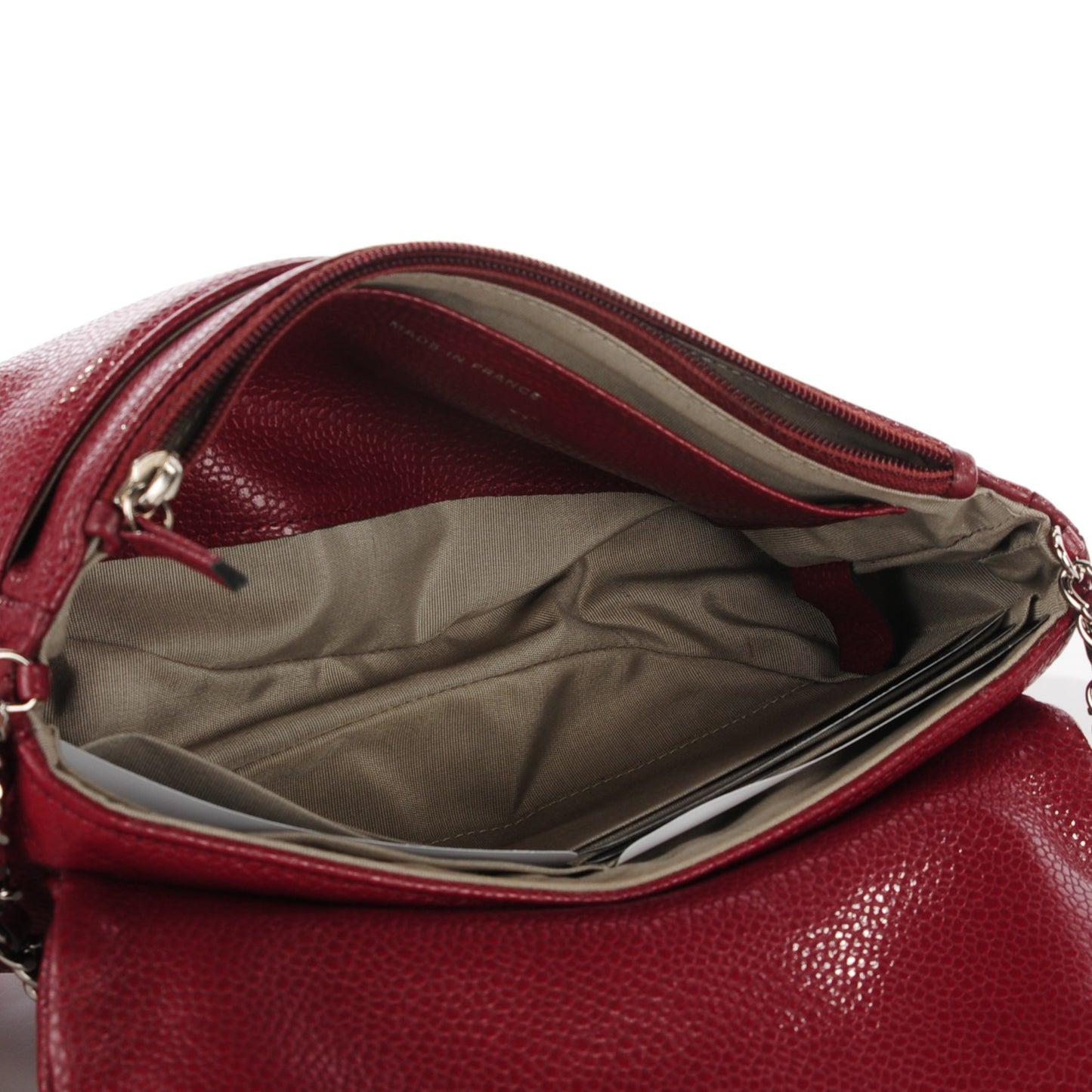 Caviar Half Moon Wallet On Chain WOC Dark Red