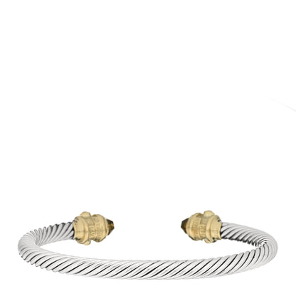 David Yurman Sterling Silver 14K Yellow Gold Citrine Peridot 5mm Cable Renaissance Bracelet 3 of 4