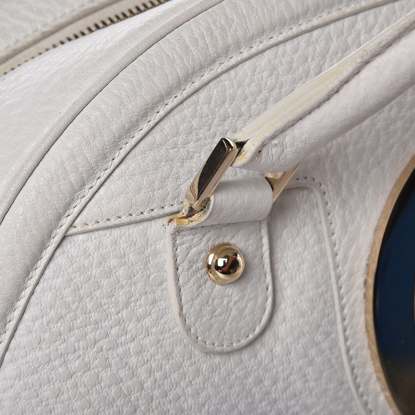 Calfskin Web Blondie Bowler White