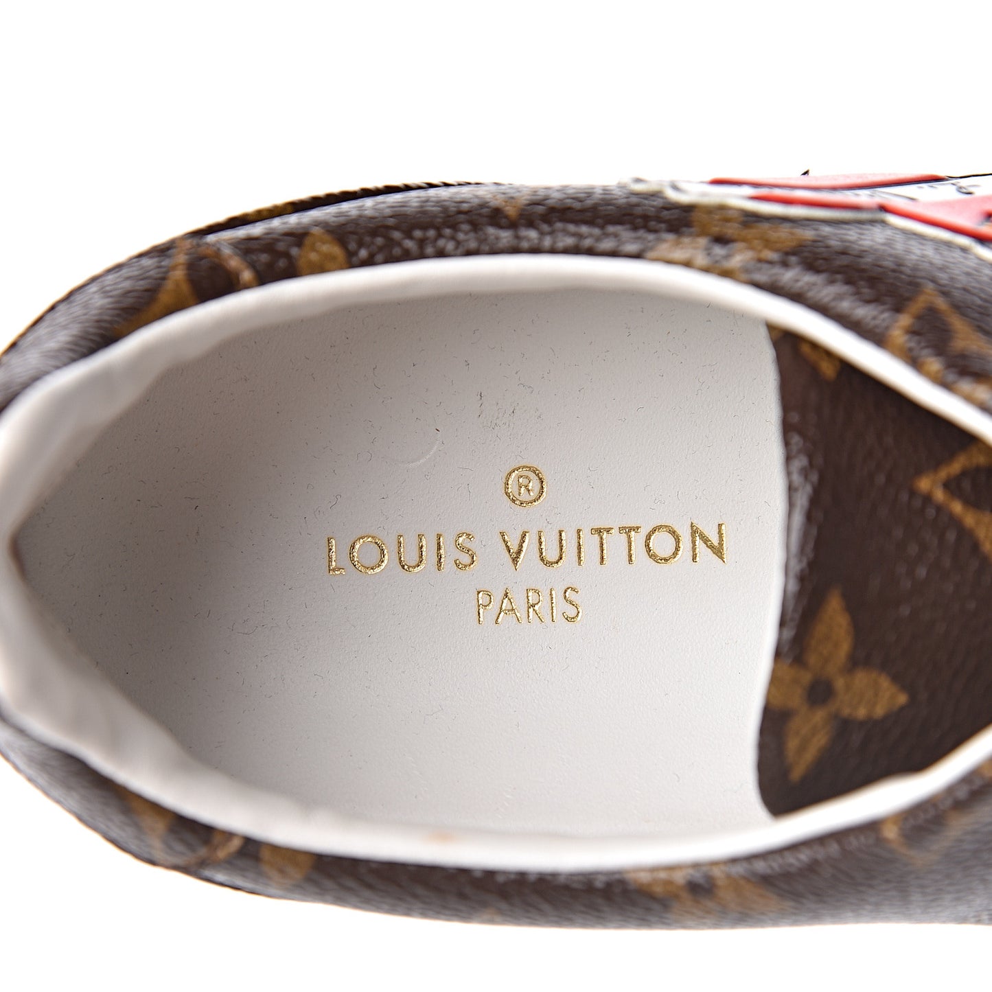 Calfskin Monogram LV Black Heart Sneakers 37.5 Cacao