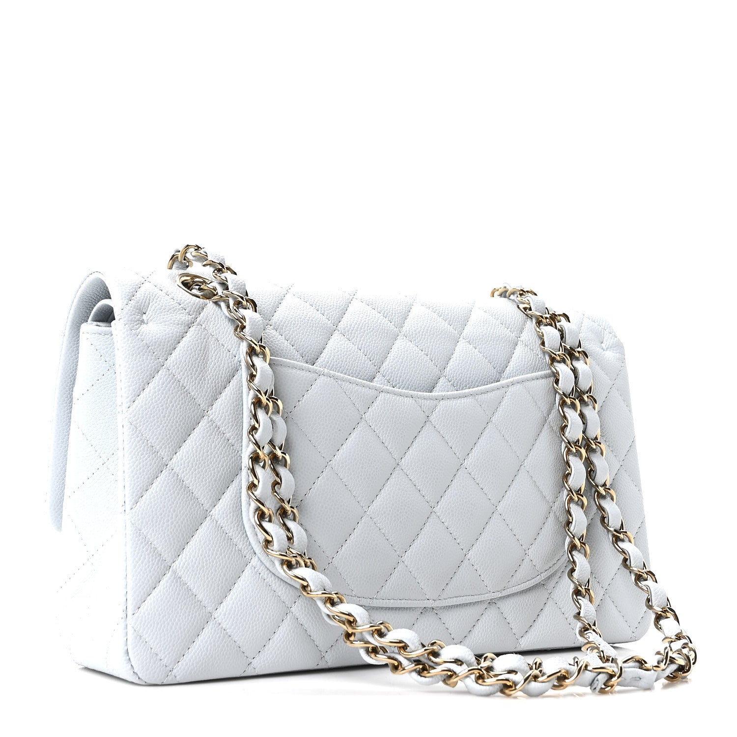 Chanel Caviar Quilted Medium Double Flap Light Blue 3 of 10